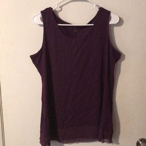 Purple tank top with sheer bottom